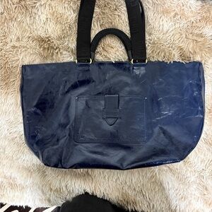 Clare V Grand Bateau Bag with Spacious Design and Glossy Finish